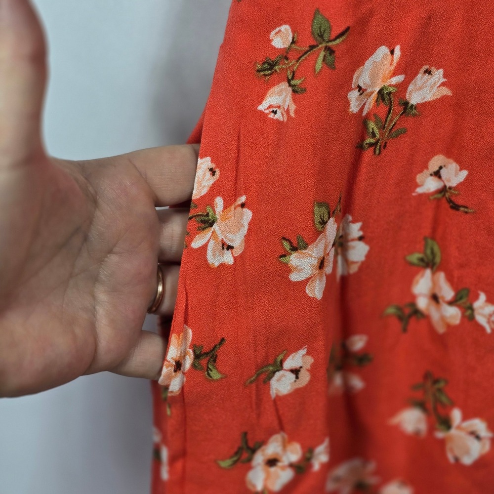 Old Navy Floral Print Dress Woman Small Tall Smocked Sleeveless Babydoll Cottage - Picture 8 of 12